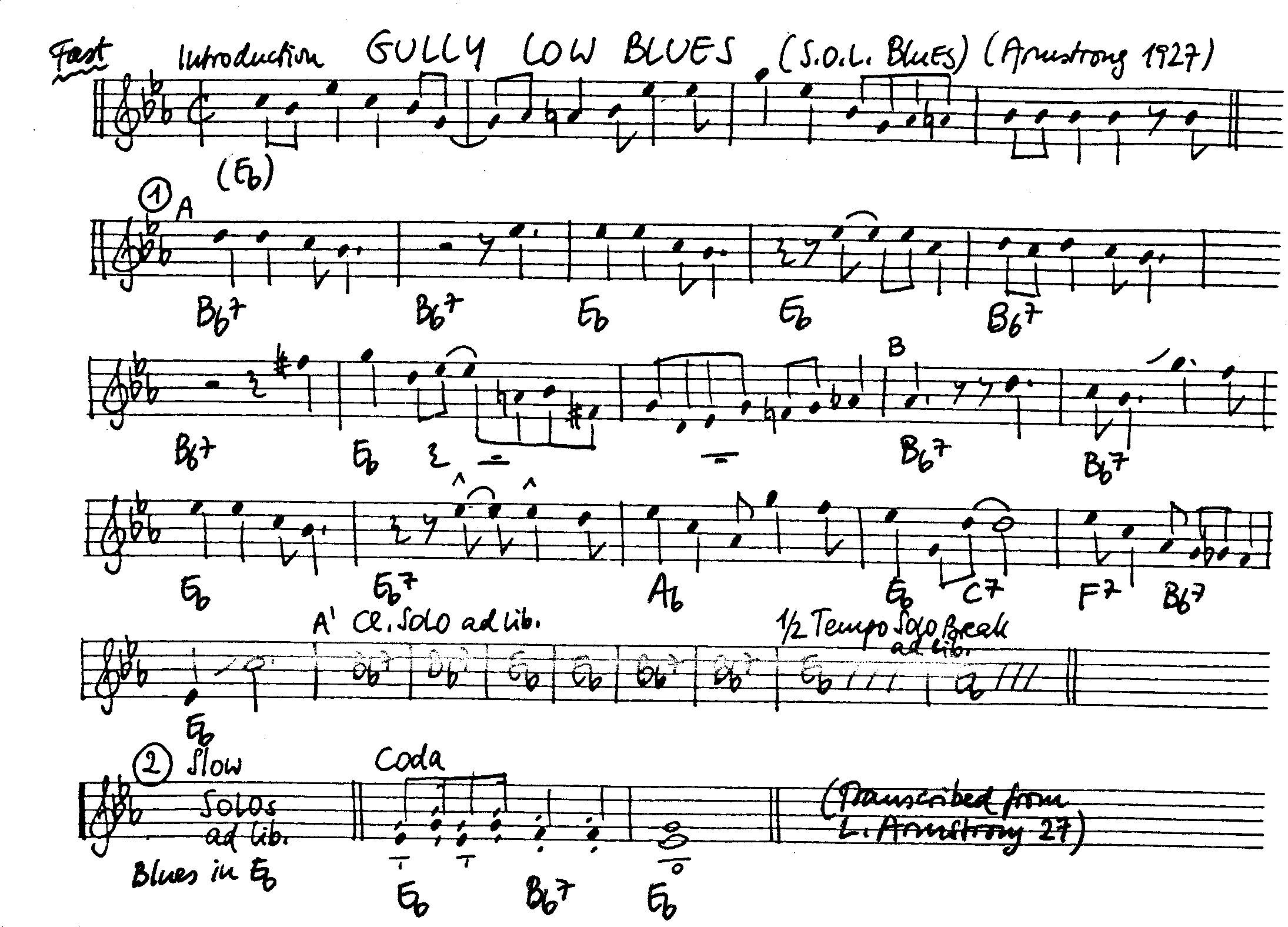 gully low blues leadsheet – book us for your next 20s or gatsby event